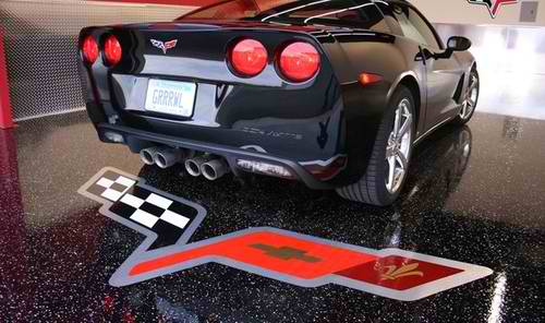 Corvette Logo in Epoxy Garage Flooring